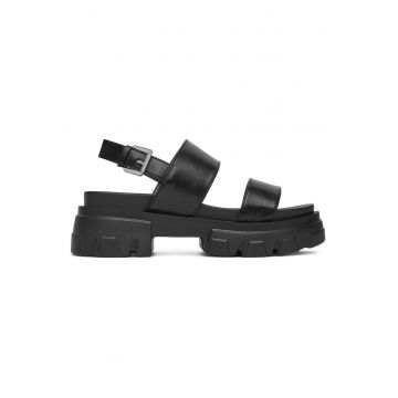 Sandale dama -  material sintetic - negru