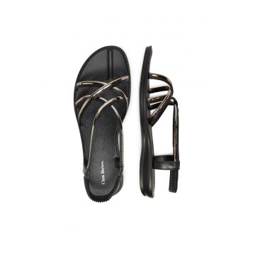 Sandale dama -  material sintetic - negru -