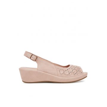 Sandale dama -  material sintetic - Roz