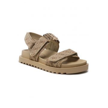 Sandale dama -  material textil - velcro - maro