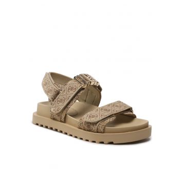 Sandale dama -  material textil - velcro - maro