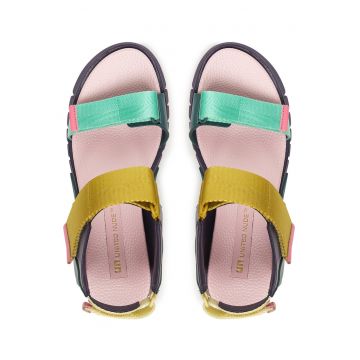 Sandale dama -  multicolor - material textil - sistem inchidere Velcro
