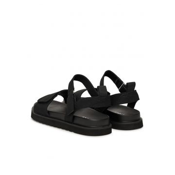 Sandale dama -  negru - material sintetic - inchidere cu scai -