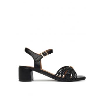 Sandale dama -  negru - material textil -