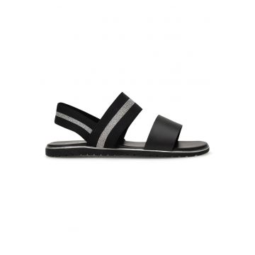 Sandale dama -  negru - material textil -