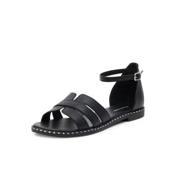 Sandale dama -  negru - material textil -