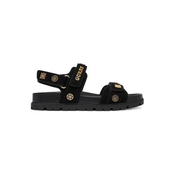 Sandale dama -  negru - material textil -