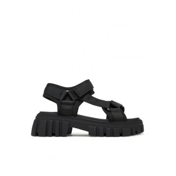 Sandale dama -  negru - material textil - inchidere velcro