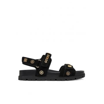 Sandale dama -  negru - material textil -