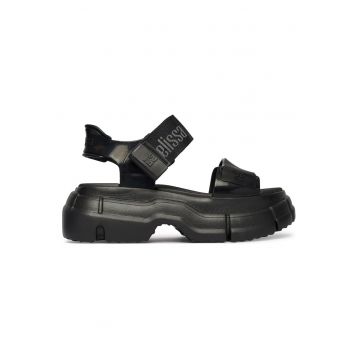 Sandale dama -  negru - plastic - sistem inchidere Velcro
