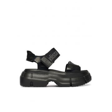 Sandale dama -  negru - plastic - sistem inchidere Velcro