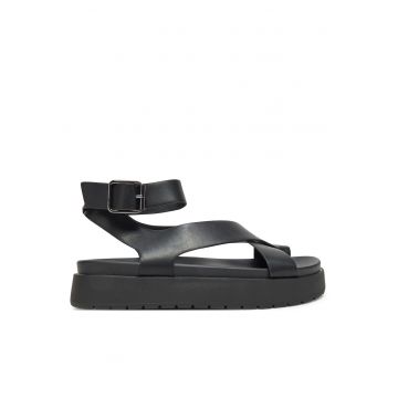 Sandale dama -  negru textil