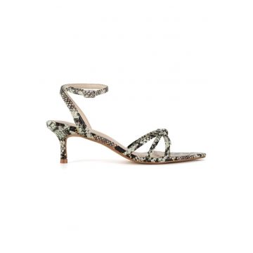 Sandale dama -  negru/verde - material sintetic
