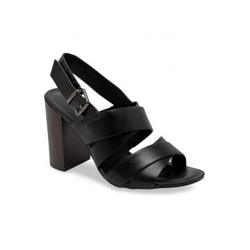Sandale dama -  piele ecologica - clasic - negru -