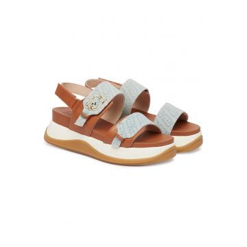 Sandale dama -  piele ecologica - velcro - multicolor