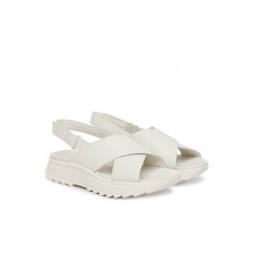 Sandale dama -  piele naturala - alb -