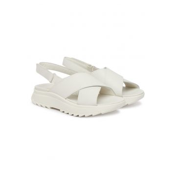 Sandale dama -  piele naturala - alb -