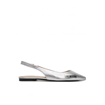 Sandale dama -  piele naturala - argintiu -