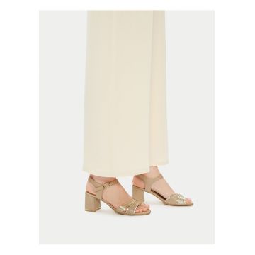 Sandale dama -  piele naturala - bej -