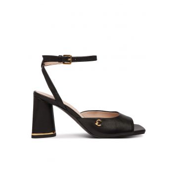 Sandale dama -  piele naturala - clasic - negru -