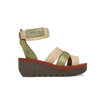 Sandale dama -  piele naturala - cu velcro - multicolor