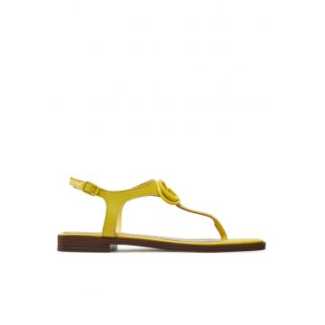 Sandale dama -  piele naturala - galben -