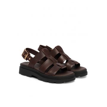 Sandale dama -  piele naturala - maro -