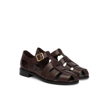 Sandale dama -  piele naturala - maro -