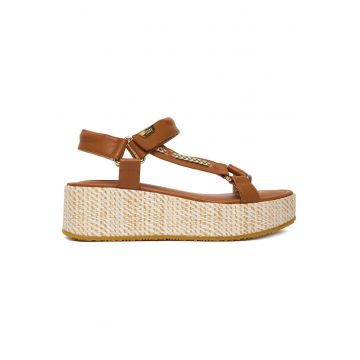 Sandale dama -  piele naturala - maro/bej