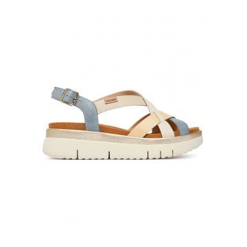 Sandale dama  piele naturala - multicolor