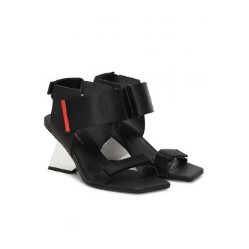 Sandale dama  piele naturala - multicolor - inchidere Velcro
