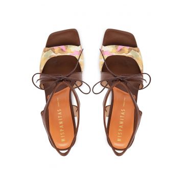 Sandale dama -  piele naturala - multicolor - tip toc clasic