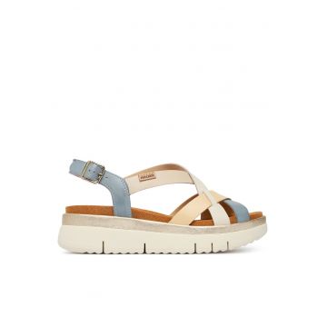 Sandale dama  piele naturala - multicolor