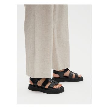 Sandale dama -  piele naturala - negru -
