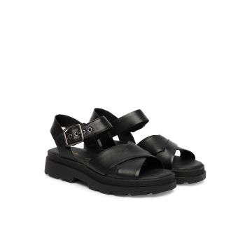 Sandale dama -  piele naturala - negru -