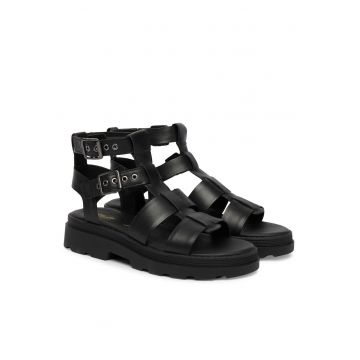 Sandale dama -  piele naturala - negru -
