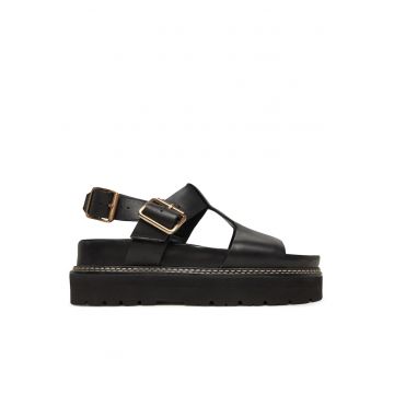 Sandale dama -  piele naturala - negru -