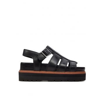 Sandale dama -  piele naturala - negru -