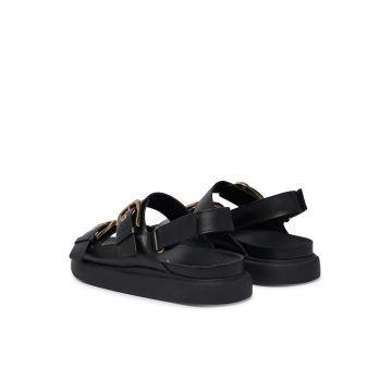 Sandale dama -  piele naturala - negru -
