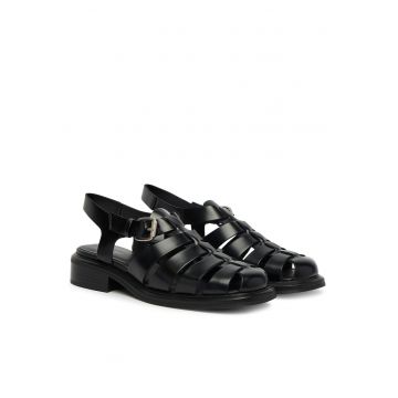 Sandale dama -  piele naturala - negru -