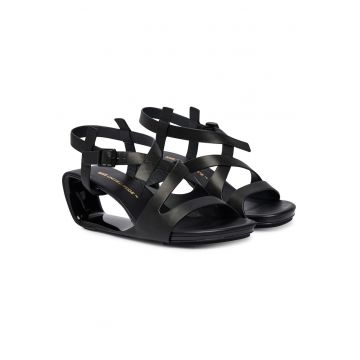 Sandale dama  piele naturala - negru - sistem inchidere Velcro