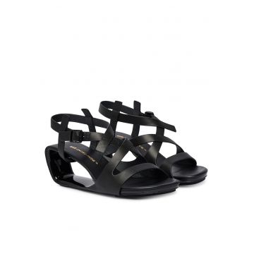 Sandale dama  piele naturala - negru - sistem inchidere Velcro