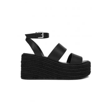 Sandale dama -  piele naturala - negru - stil casual