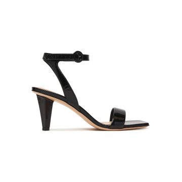 Sandale dama -  piele naturala - negru - tip toc clasic