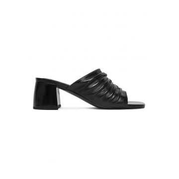 Sandale dama -  piele naturala - toc clasic - negru
