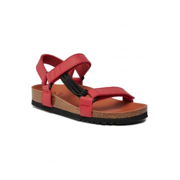Sandale dama -  rosu - textil
