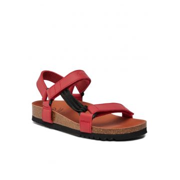Sandale dama -  rosu - textil
