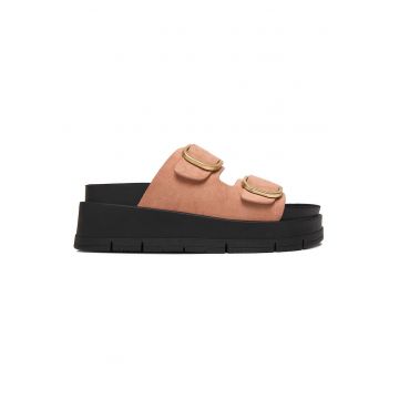 Sandale dama -  Roz/Negru - Textil