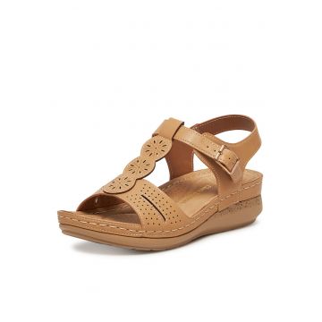 Sandale dama -  sintetic - bej -