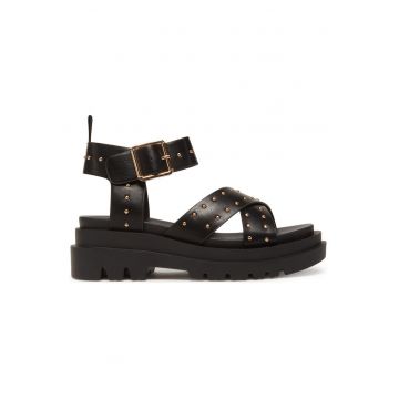Sandale dama -  sintetic - negru -